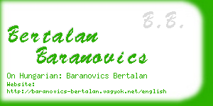 bertalan baranovics business card